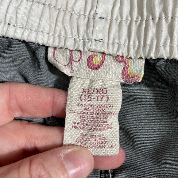 OP Junior's Black Elastic Waist Pull On Surfer Shorts - Size XL (15-17) - Beach - Picture 4 of 6